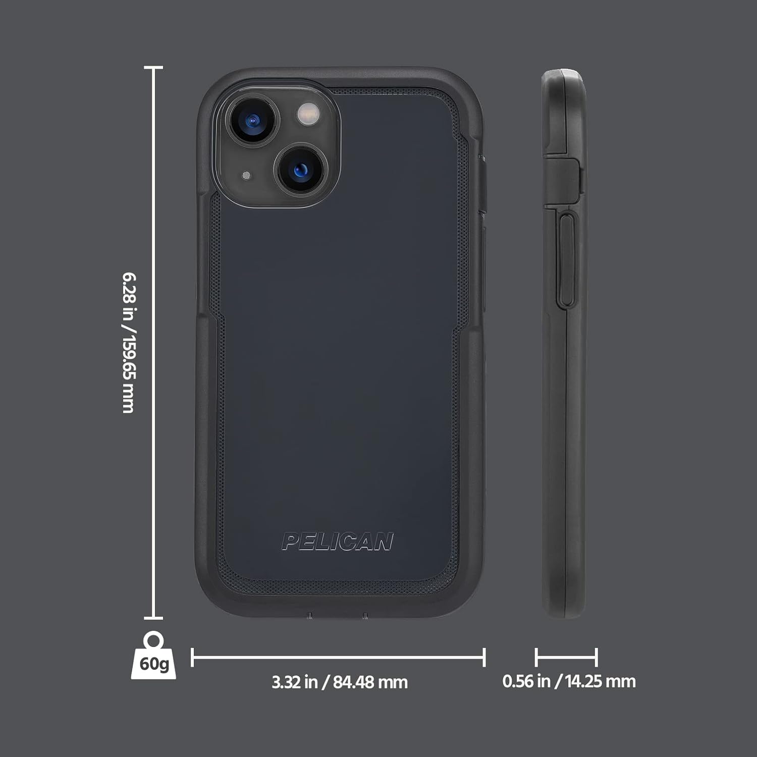 Pelican Voyager Series - iPhone 13 Case [Compatible with MagSafe] [Anti-Scratch] Magnetic Phone Case with Belt Clip Holster Kickstand [18FT MIL-Grade Drop Protection] Heavy Duty Rugged Cover - Black
