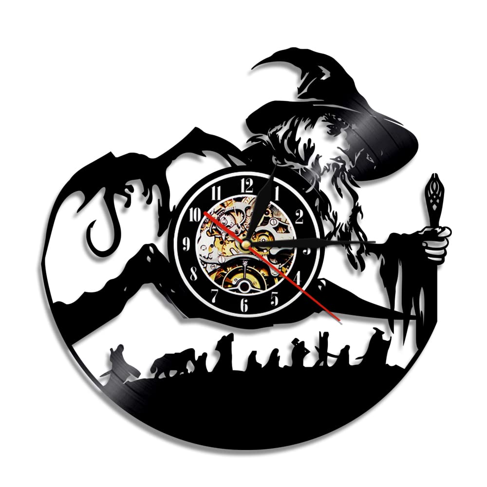 Smotly Vinyl creative wall clock, science fiction movie themed clock, and multi-functional wall clock gift decorated with murals.
