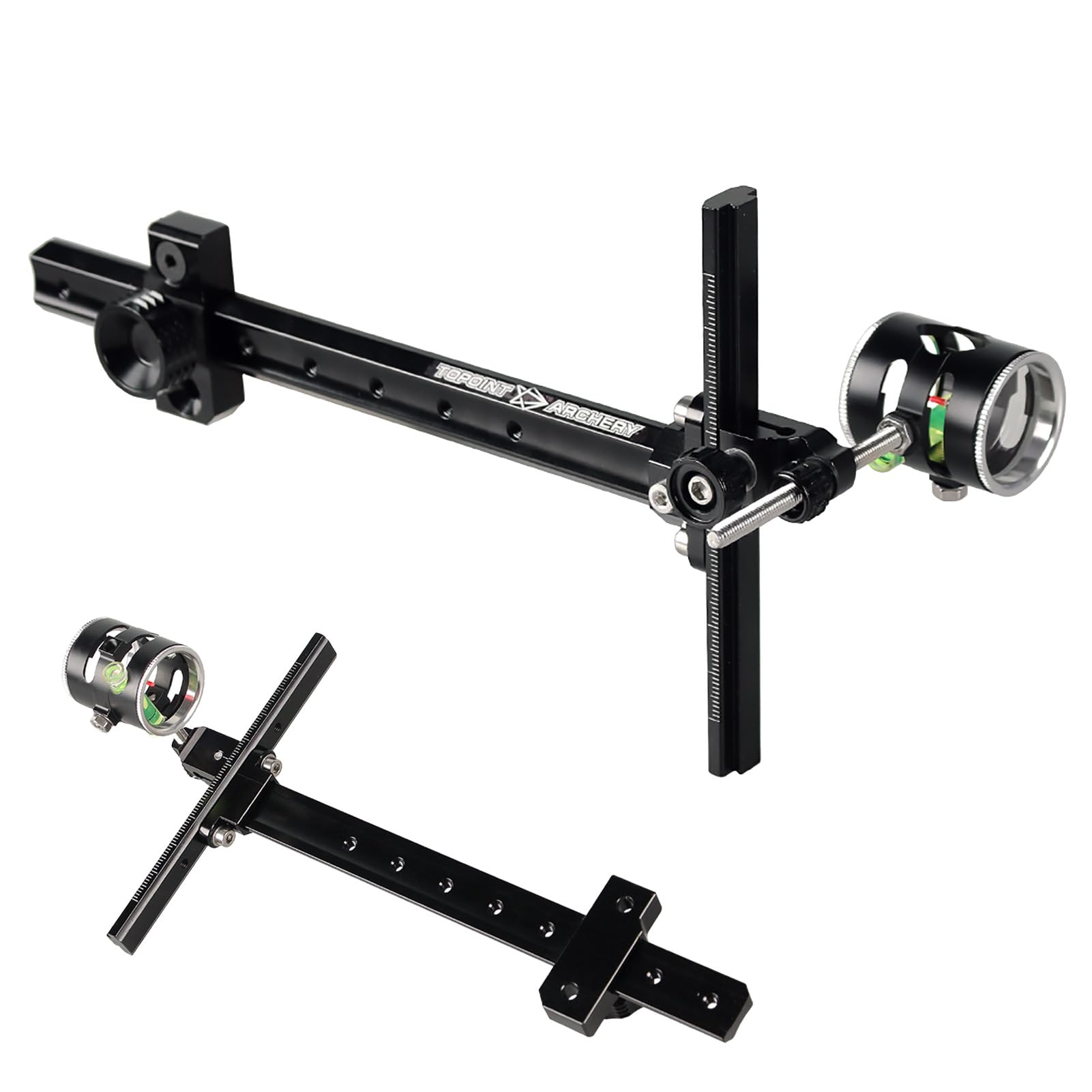 Bogenvisier für Compoundbogen Visier Scope mit Linse - 4X Vergrößerung Bogensport Sportvisier 8" Visiere Peep Sight Linse Blenden Links/Rechtshänder