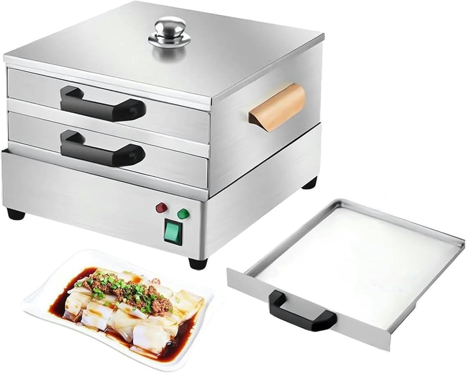 Commercial Rice Roll Steamer, Rice Noodle Rolls Machine, Stainless Steel Steamed Steamer, for Rice Seafood Bun-