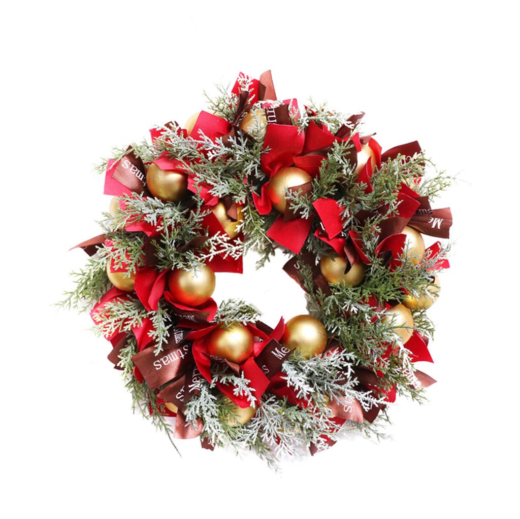 Guirlande de Noël en rotin couronne décorative artificielle de porte