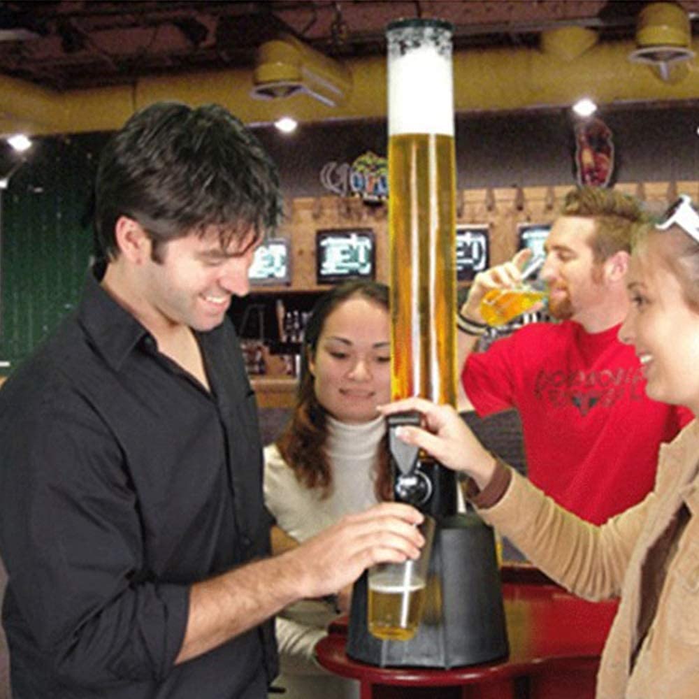 NAKEAH Dispensador de Cerveza 3L Botella Grande Torre Dispensador de Jugo Máquina de Cerveza Máquina de Bebidas Fácil de Usar y Limpiar Dispensador de Bebidas