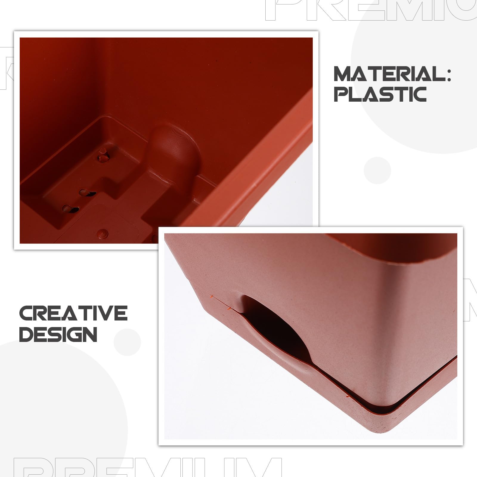 Set 6 Vasi di Fiori in Plastica per Balcone e Casa, Grande Vaso Rettangolare Spesso e Resistente, per Piante e Orto Domestico