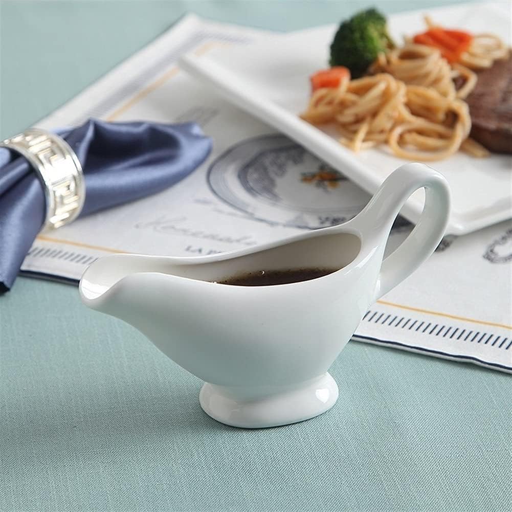 Sauce Boat Gravy Warmer Ceramic Gravy Boat with Handle Gravy Boat, Reusable Gravy Boat is Easy to Clean Manually Or in The Dishwasher Gravy Bowl Milk Container (Size : 8 OZ) ()