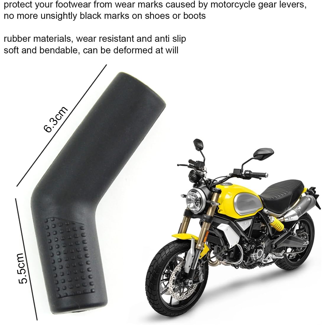 2 PCS Protezione Leva Del Cambio In Gomma Per Moto Copri Leva Cambio Moto Protezione Per Leva Del Cambio In Gomma Universale Protezione Leva Cambio Per Moto (Nero)
