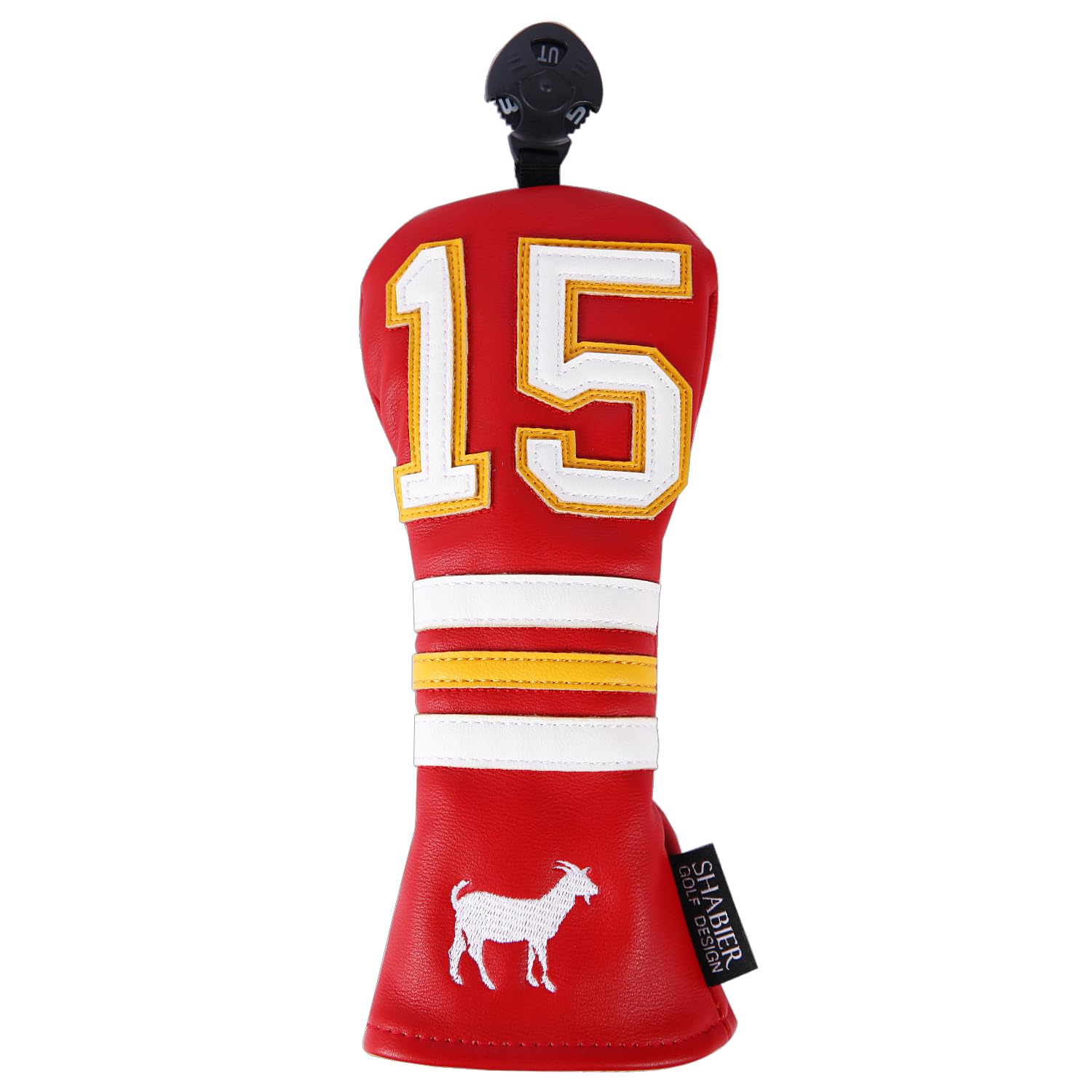 SHABIER Red Golf Head Cover with NO.15 Design for Hybird Club, For Hybrid