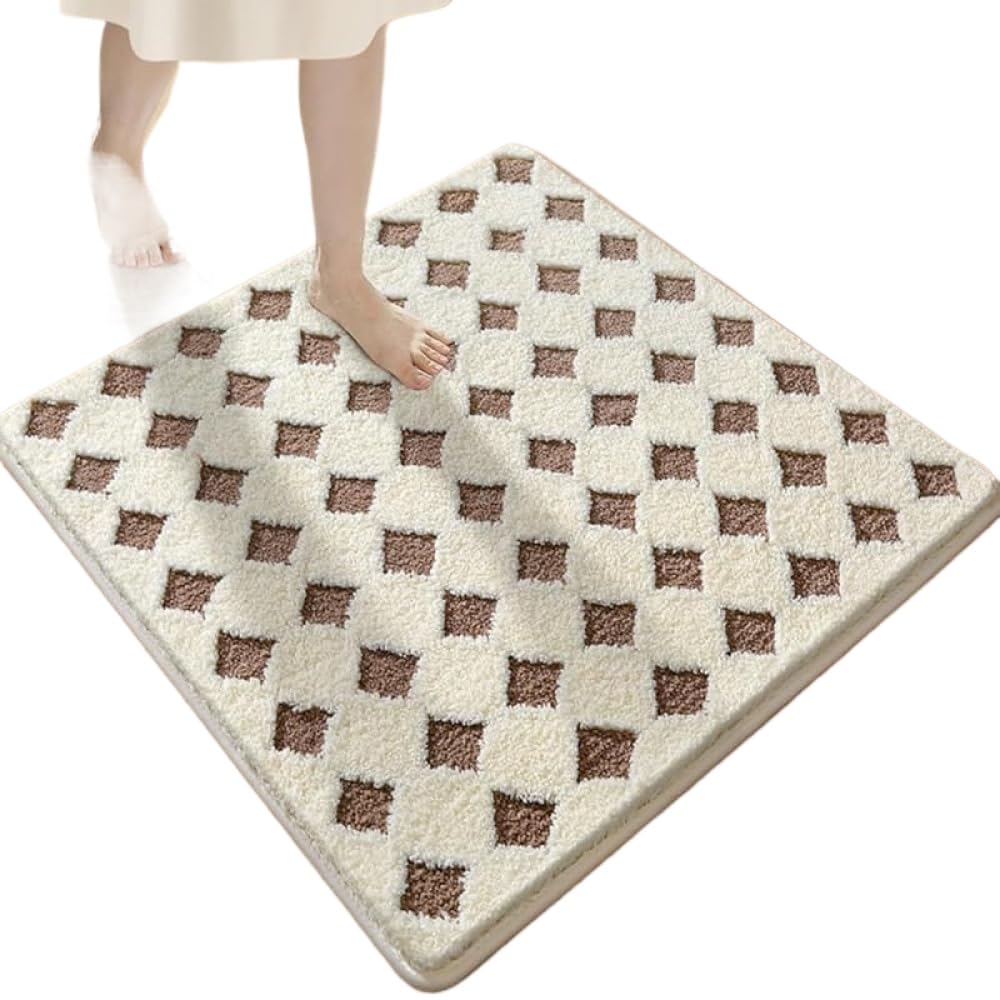 Amazon | GOTRAFY 吸水速乾 80×80cm 正方形バスマット ノー柄 滑り止め