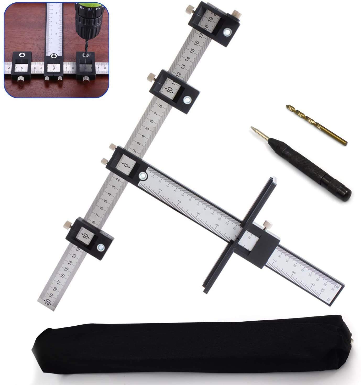 Buy Adjustable Hardware Jig, Punch Locator Template Tool Drill