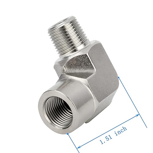 Miniatura 8 de Metalwork - Accesorio de tubería forjada de acero inoxidable 304 codo de calle de 90 grados hembra NPT de 34 pulgadas x macho NPT de 34 pulgadas 1