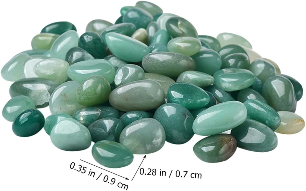 Toyvian Natural Dendritic Jade Gravel 7-9mm Bulk Decorative Aquarium Rocks 2lb Fish Tank Landscaping Stones for Freshwater Terrarium and Fish Tank Supplies