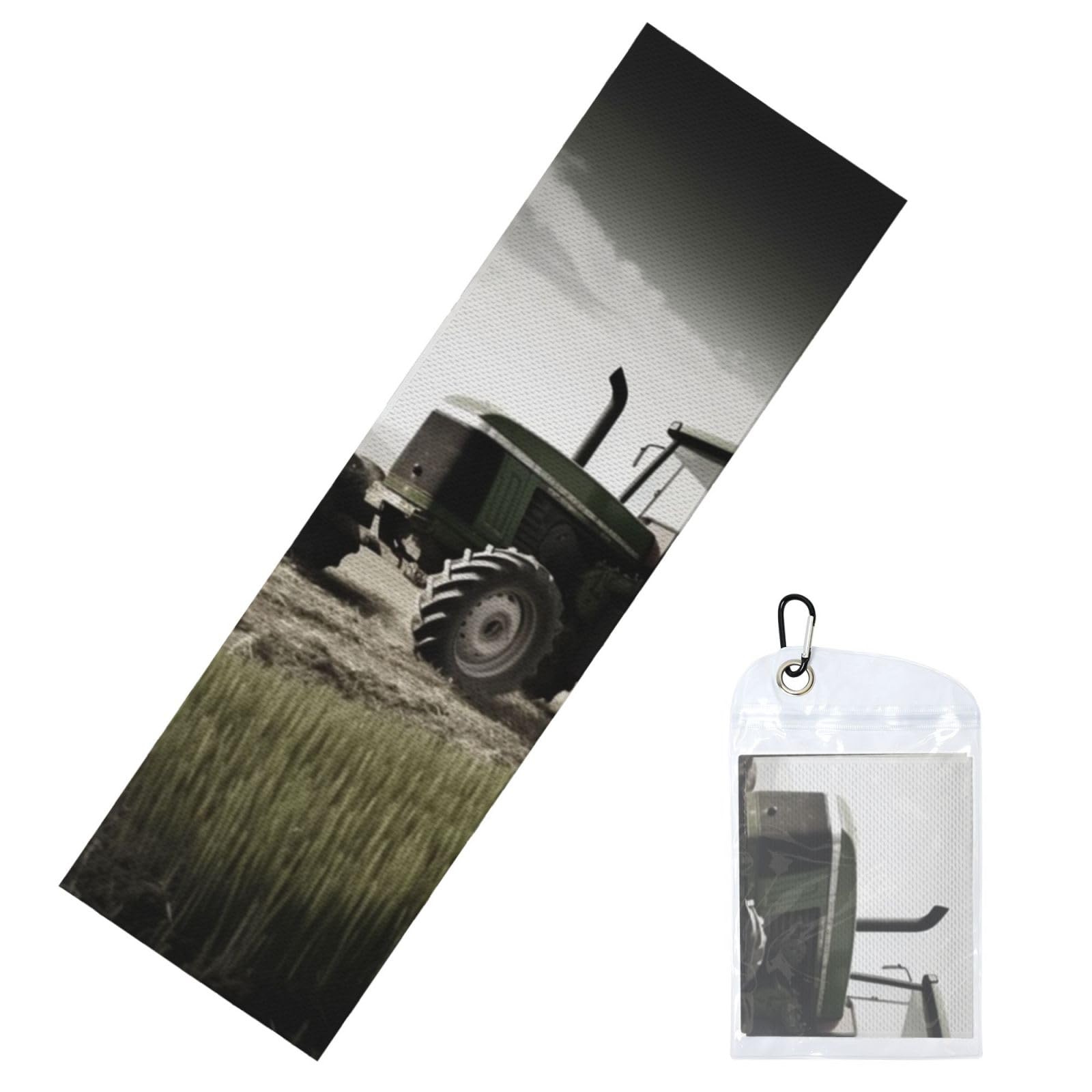 DWVTSLH Cooling Towel for Neck and Face, Tractor Agriculture Tranquil Ice Towel for Hot Weather, Soft Microfiber Chilly Towels with Waterproof Bag & Carabiner, Breathable Workout Towels 40"x12"