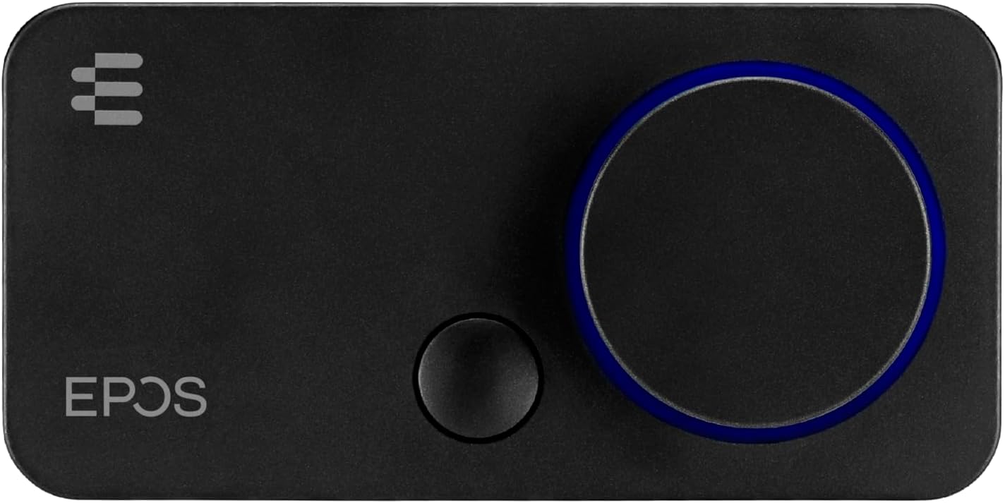 EPOS GSX 300 - External Computer Sound Card - High-Resolution Stereo & 7.1 Surround Sound - LED Volume Dial; Customizable Smart Button - Windows 10 Synchronized