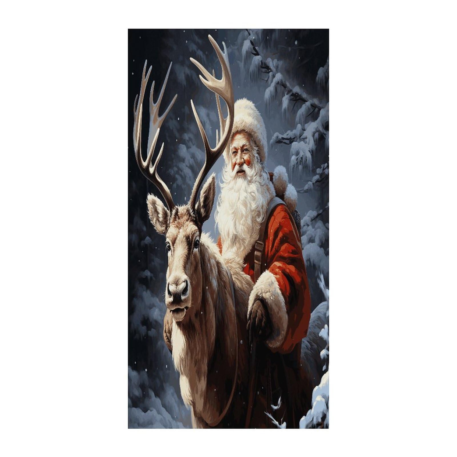 Khauerbc Style Santa Claus And Deer Elk Blackout Curtains For Light Filtering Doorway Curtains .Room Divider Curtain As Sliding Door/Closet/Patio。French Door Curtain 70 * 35.4 Inch For Home Decors.
