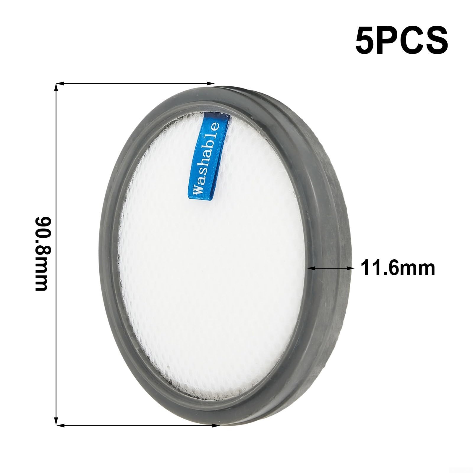 2/5 Pcs Washable Filter For Vacuum Cleaner Replacement Parts For PRETTYCARE W200/W300/W400(5pcs)