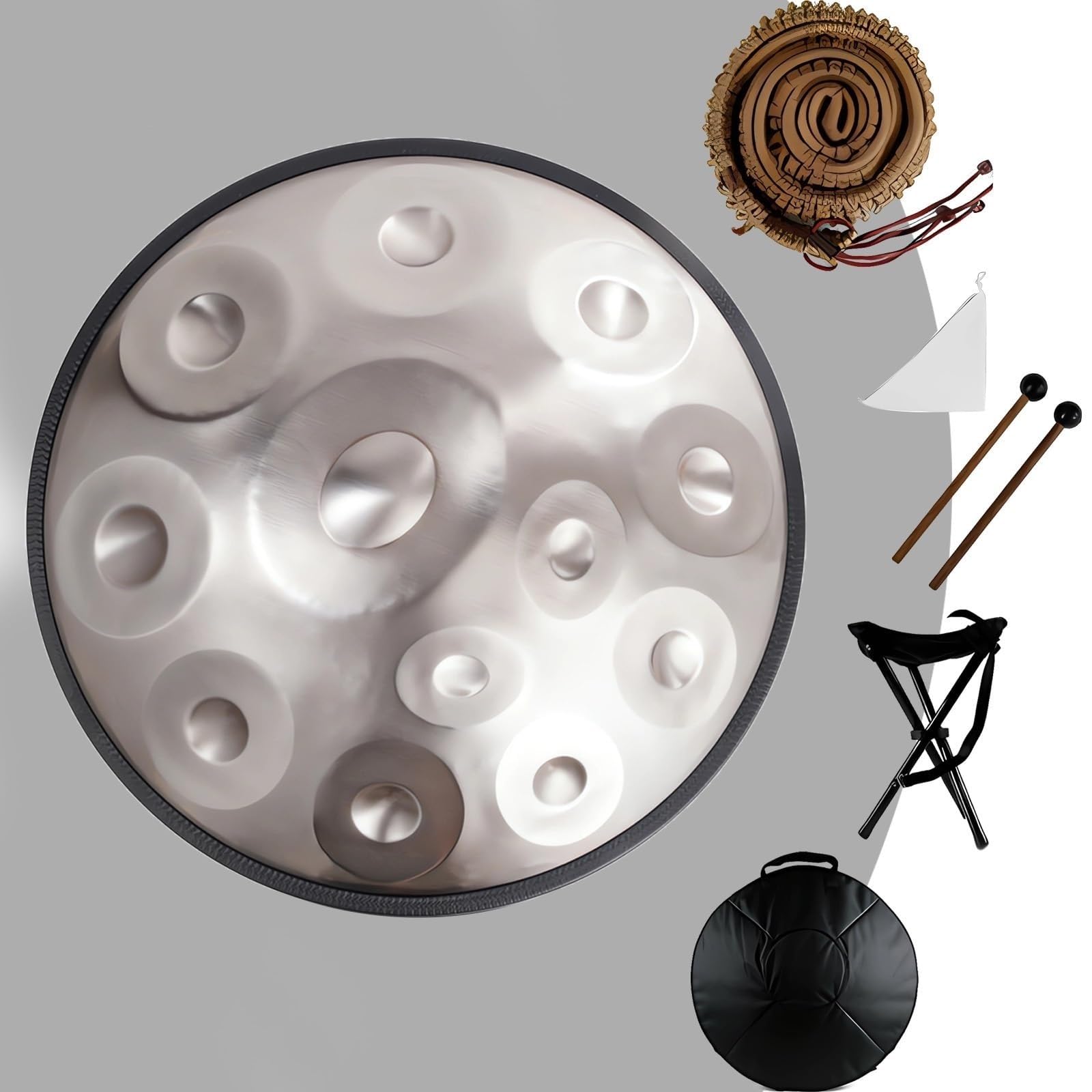 Amazon | Dマイナー・ハンドパン楽器 - 432Hz/440Hz（9音/10音/12音