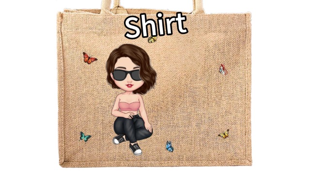 Bolsa tote personalizada de yute para mujer miniatura 7