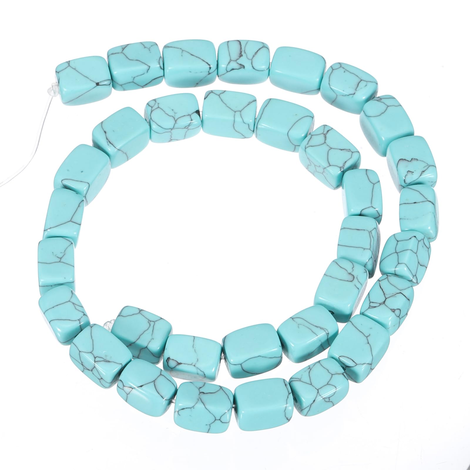 PATIKIL 12x8mm Natural Stone Gemstone Beads for Jewelry Making 1 Strand 15"/38cm Cuboid Loose Spacer Beads Crystal Agate Beads for Bracelet Necklace DIY Art Craft Cyan-Blue - Image 4