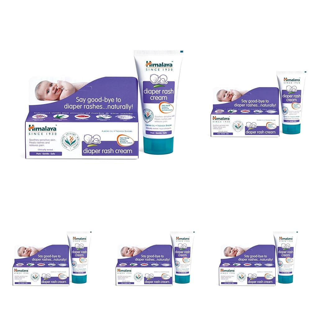 Himalaya Baby Diaper Rash Cream (100g) | Relieves Rashes, reduces Redness & Irritation | With Aloe Vera, Yashad Bhasma, Almond Oil (Pack of 5)-image-8