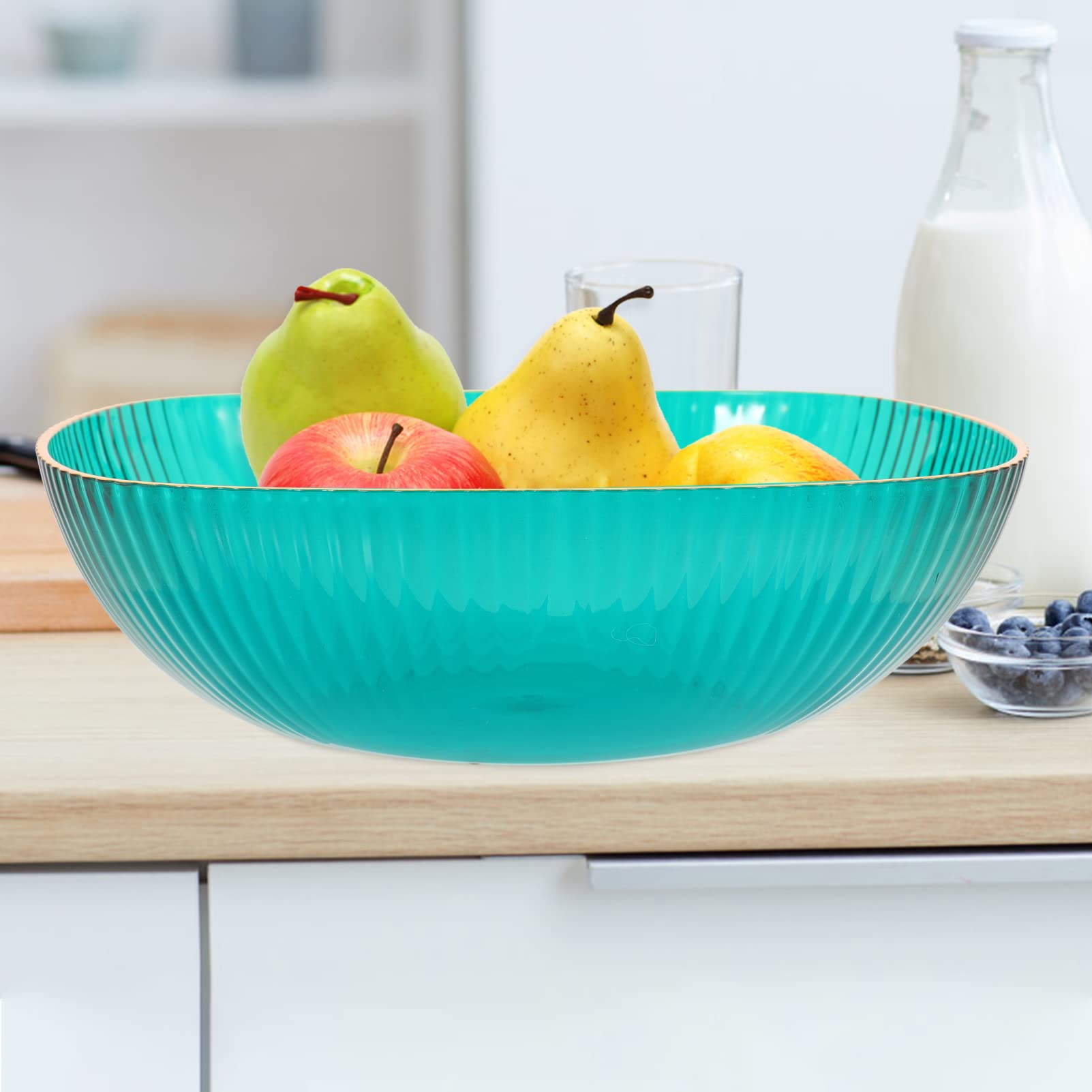 BESTonZON Fruit Basket Decorative Bowl Clear Fruit Plate Plastic Snack Plate Salad Mixing Bowl Glass Bowls Snack Trays Bread Holder for Kitchen Counter Candy Plate Banquet Christmas The Pet