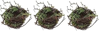 Yardwe 6 Pcs Simulated bird's nest garden prop artificial nest garden artificial bird eggs out door decor artificiales para spring outdoor decor Bird Nest Ornament rattan