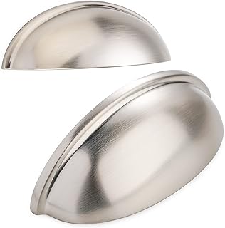 Sponsored Ad - Berossa 1886 Pack of 10, 3 Inch (76mm) Hole Center Brushed Nickel Bin Cup Drawer Pulls, Kitchen Cabinet Han...