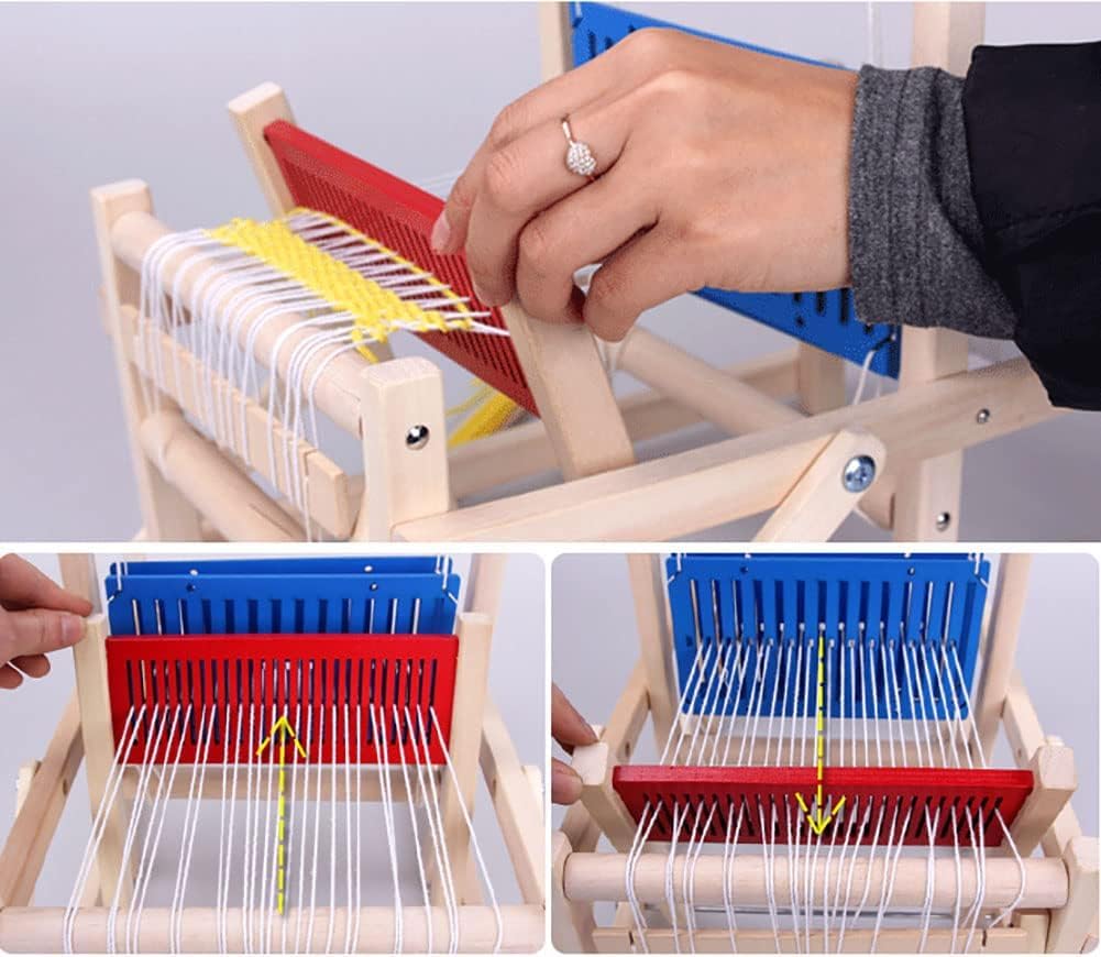 Métier à Tisser En Bois – Kit Complet Avec 4 Pelotes – Cadre 29 X 19 Cm – Pour écharpes, Tapis, Débutants – SZSMW