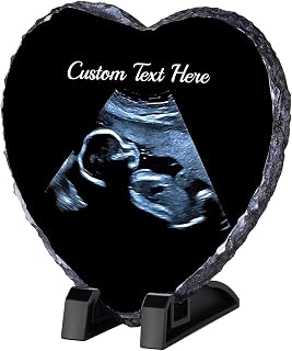 Custom Baby Keepsake Frame, Personalized New Baby Photo Frame Rock Slate Frame Ultrasound Sonogram Picture Frame Nursery Pictures Frames for Baby Shower Gifts, Mother's Day Gifts