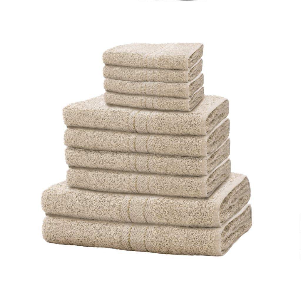 Gaveno Cavailia 10 Pack Toronto Bale Set with 4 Face 4 Hand and 2 Bath Towels 100% Cotton-Mocha