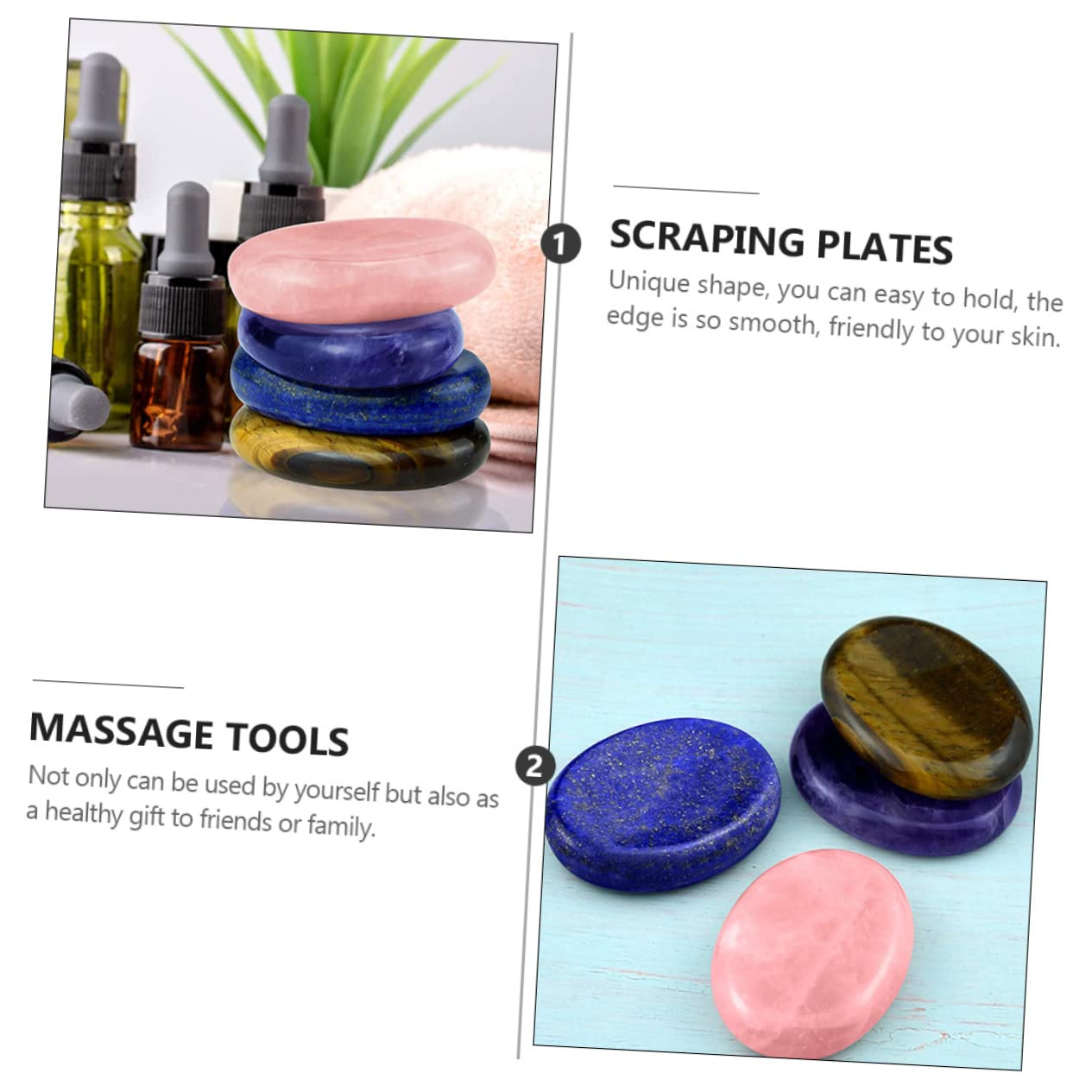 3 Set Massaggio Visage Strumenti Guasha per Rassodamento e Relaxazione Della Adatti per Uso e Personale