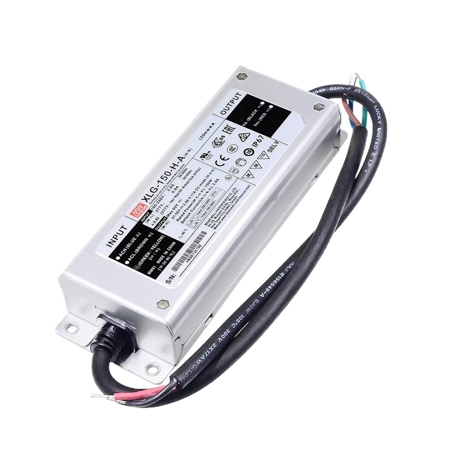 Fcarumiqp Xlg-150-H-A - 1Pcs 1Pcs Power Supply 150W Xlg-150-H-Ab 12V 24V 27-56V Constant Ip67 Waterproof Led Driver(Xlg-150-H-A-1Pcs)