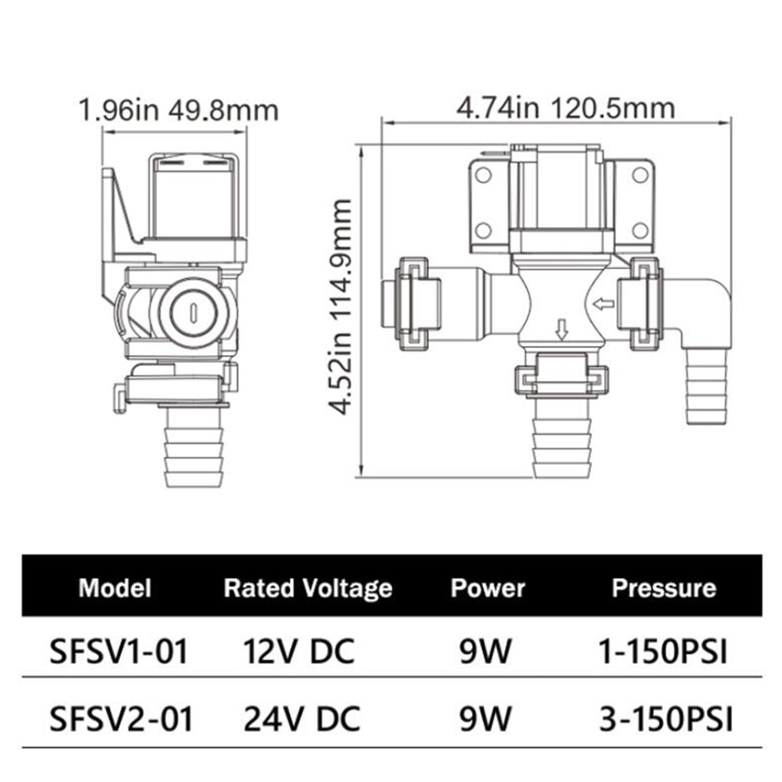 Válvula solenoide de sifón, piezas de fácil instalación para inodoro marino, 24 V, 11,49 x 12,05 cm