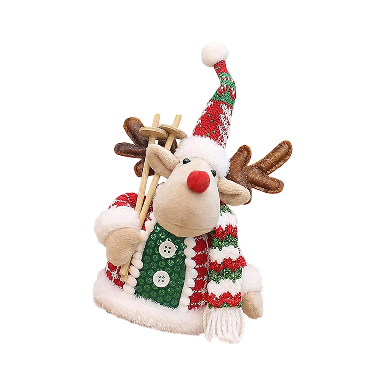 carotoe Christmas Miniature Figurines Decorations Handcrafted Polyester Wooden Ornament for Home Festival Display Holiday Wooden Polyester Ornament
