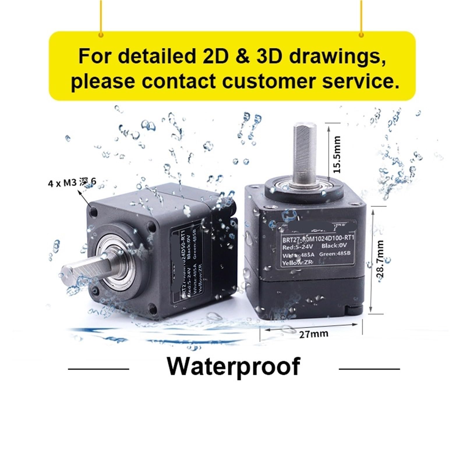Absolutwertgeber Drehgeber Single Multiturn CAN RS485 Modbus 0-5V 4-20mA Winkelgeschwindigkeitssensor for Automatisierungslinien IP54(RS485 IP68,24turns 10bit)