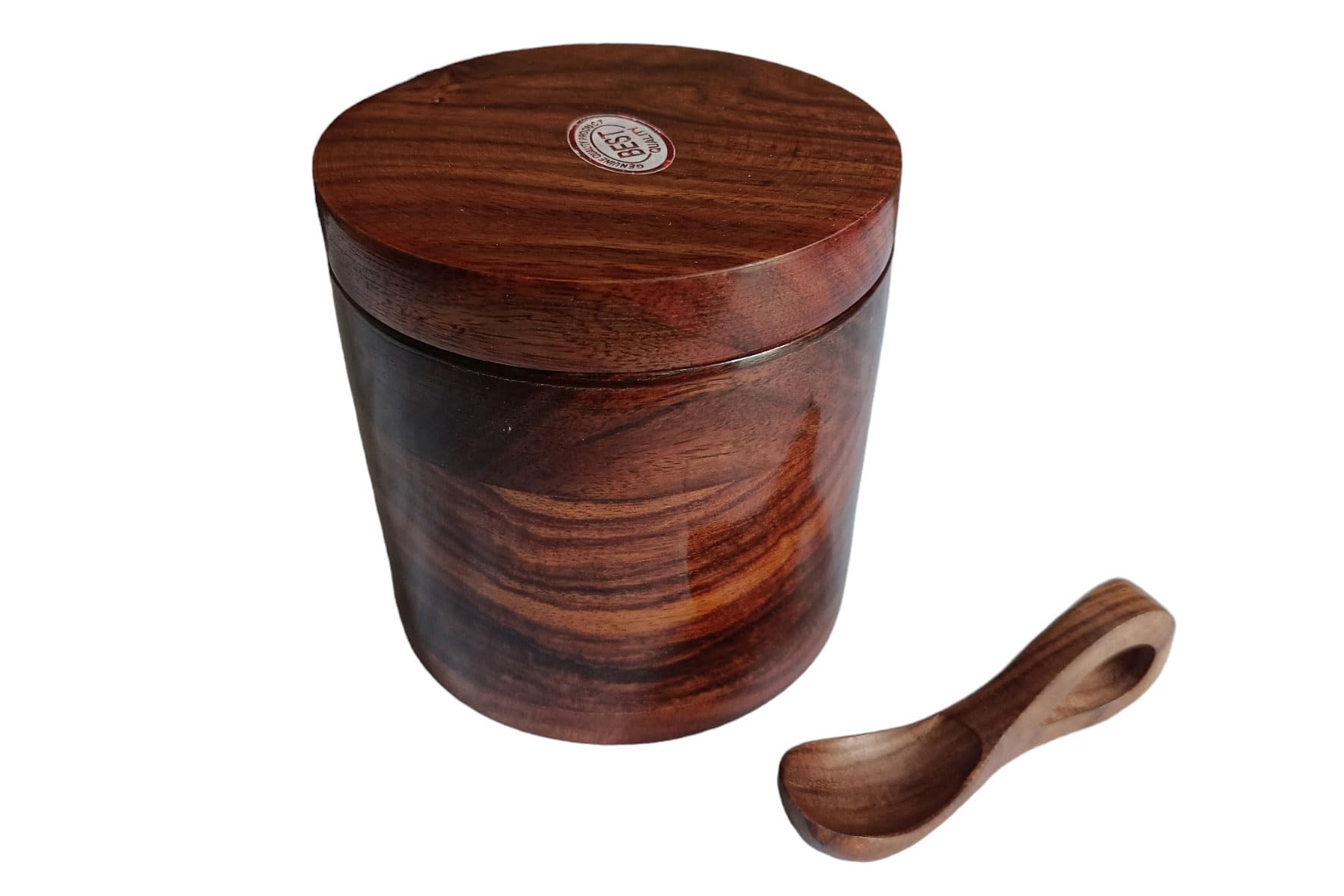 CraftsCollectionStore Store Wooden Salt Box With Lid & Wooden Spoon Round Salt Container Bowl Pot Jar, Spice Jar,Tea Jar, Pure Sheesham Wood For Dinning Table Kitchen (B0CN5SCBTX) Amazon Price History, Amazon Price Tracker