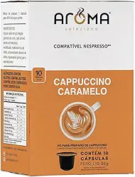 Aroma Selezione Cápsulas de Cappuccino Caramelo, Compatível com Nespresso, Contém 10 Cápsulas