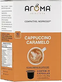Aroma Selezione Cápsulas de Cappuccino Caramelo, Compatível com Nespresso, Contém 10 Cápsulas