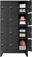 erosoei 12-Door Steel Metal Lockers for Employees - Secure Gym Office School Storage with Card Slots & Ventilation Holes