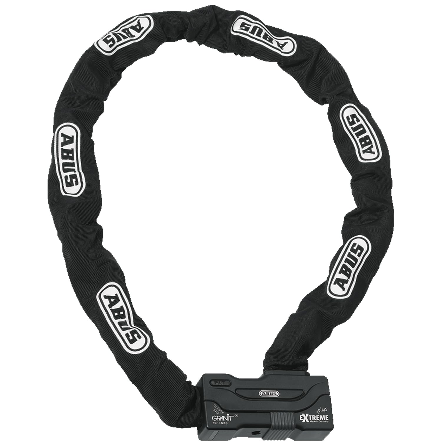 ABUS Combinaison Cadenas-chaîne Granit Extreme Plus 59 - antivol Moto en chaîne hexagonale de 12 mm d'épaisseur - Niveau de sécurité 20 - Longueur de chaîne 170 cm