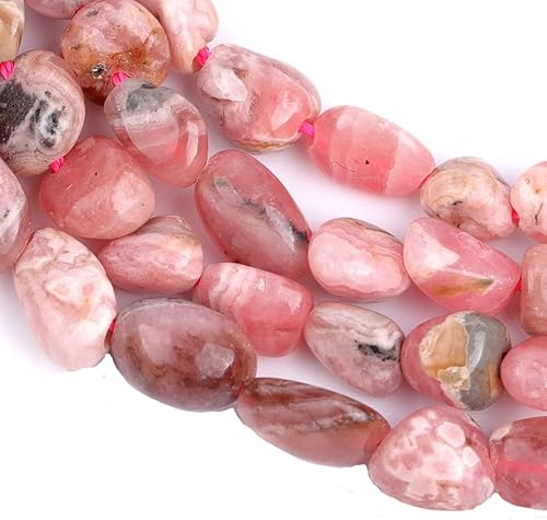 Miniatura 4 de HAAMIIQII 50 cuentas de piedra natural argentina de rodocrosita argentina de 0.197-0.315 in de forma libre irregular, cuentas de piedras preciosas