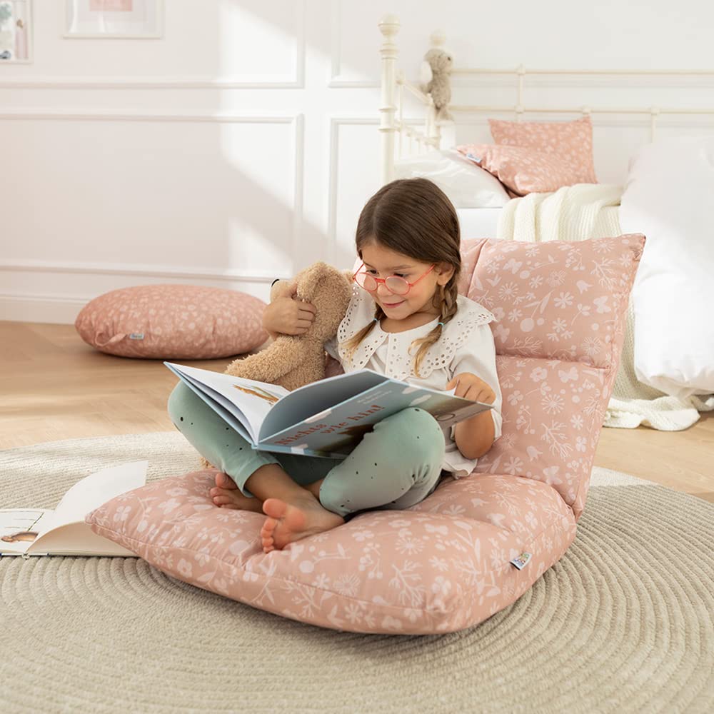howa 2 en 1 Fauteuil pour Enfant + Canapé pour Enfant – Dossier réglable à 6 Positions Flowers 86012