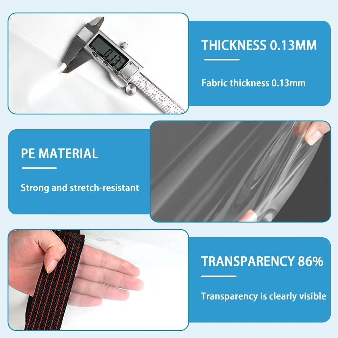 YILUFAICAI Bâche Transparente avec Œillets pour Serre 1x5m – Toile Imperméable Épaisse et Renforcée, Anti-Déchirure pour Pergola, Terrasse, Poulailler et Jardin
