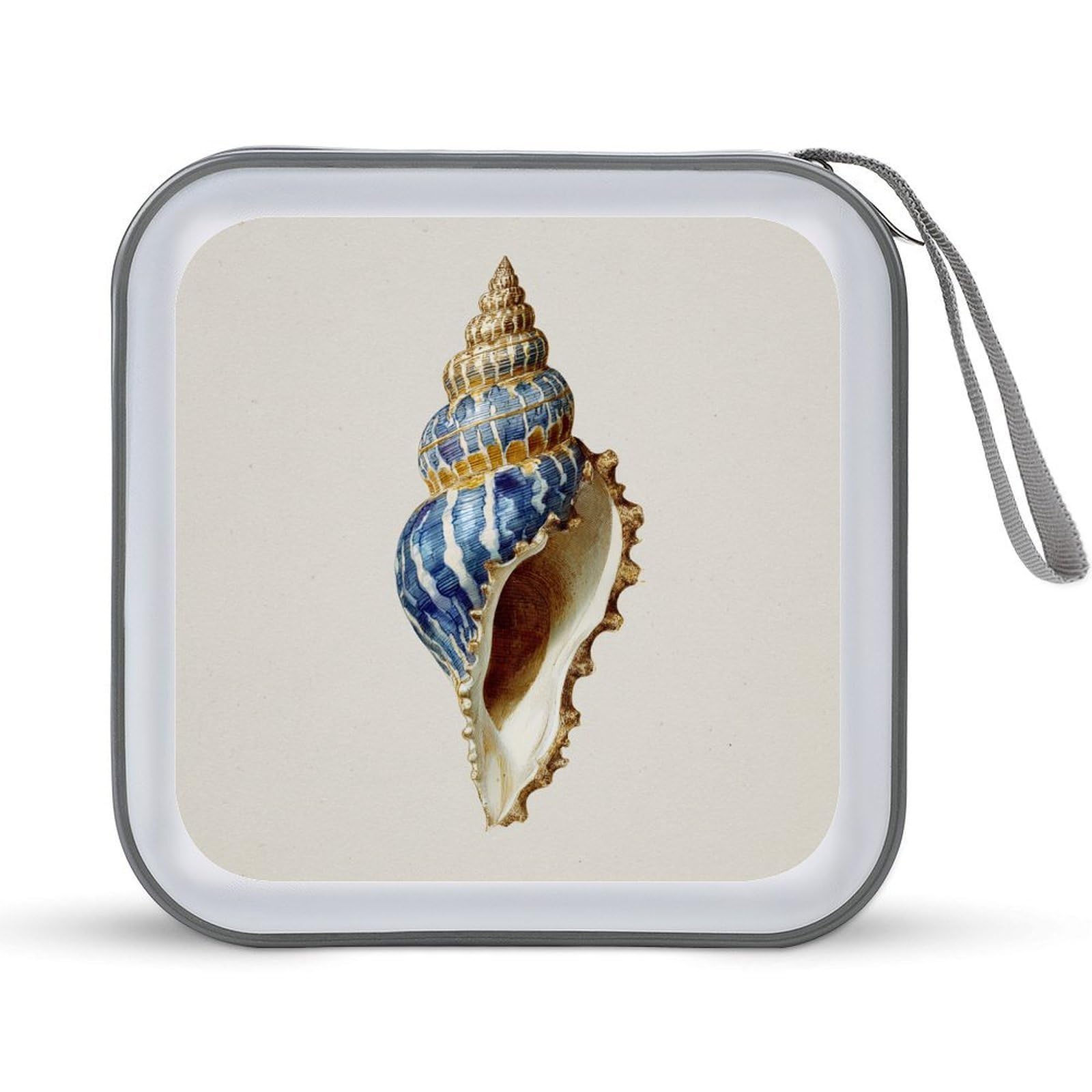 Jubonexis Watercolor A Sea Snail Shell CD Case DVD Storage Case Portable for Car Home Travel