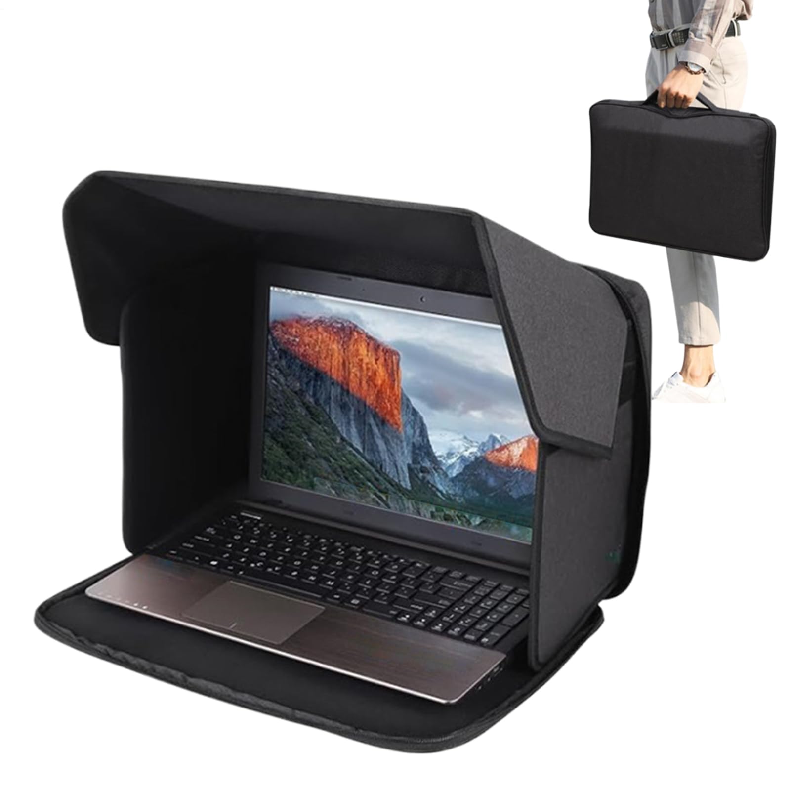 Parasole per computer portatile, parasole, parasole, parasole, parasole, design ergonomico pieghevole con angolo regolabile, per spiaggia, picnic, piscina, ufficio