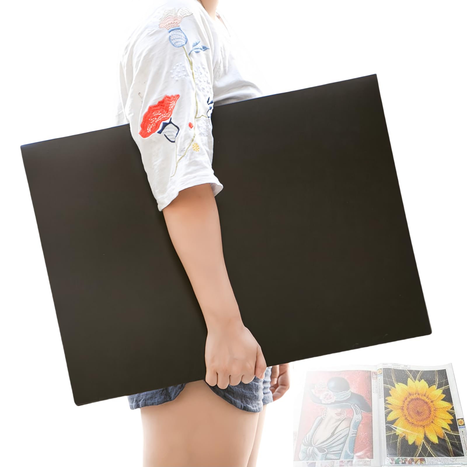 A2 30 Page Diamond Painting Storage Book,Diamond Art Kit Storage Container with 30 Pocket Slevees Protectors,17x23 inches Portfolio Folder for Artwork (Black)