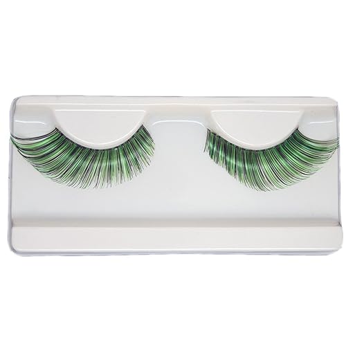 Adivinador verde disfraz Halloween pestañas de ojos para fiesta mirando 1 par