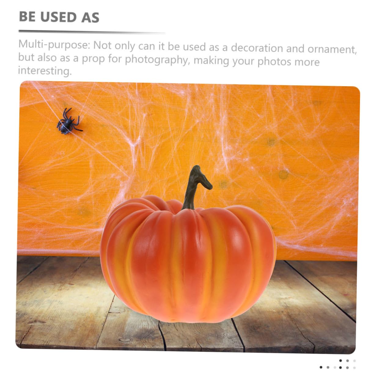 VANZACK Künstlicher Kürbis aus Kunstharz mit Realistischer Form und Handgefertigtem Design Dekorative Herbstdeko für Halloween Atmosphäre im Innen und Außenbereich