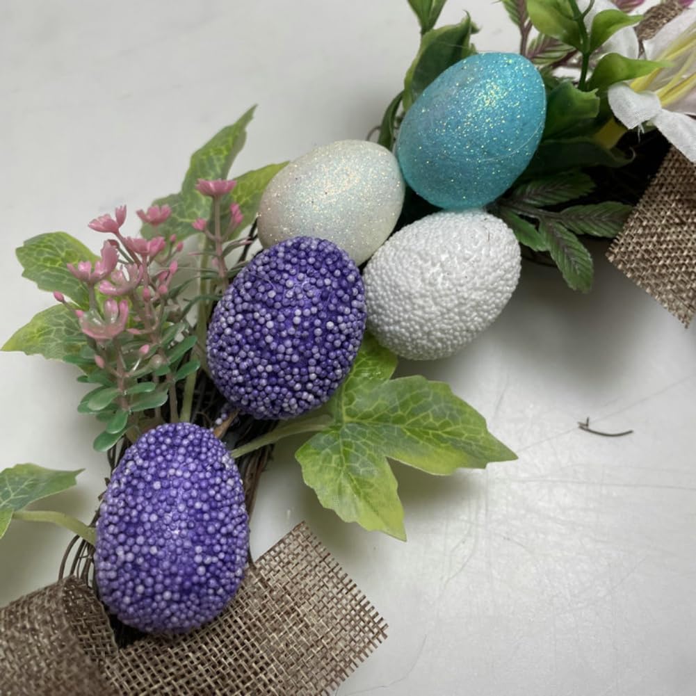 Couronne d'œufs de pâques colorée de 17.7 pouces, décoration