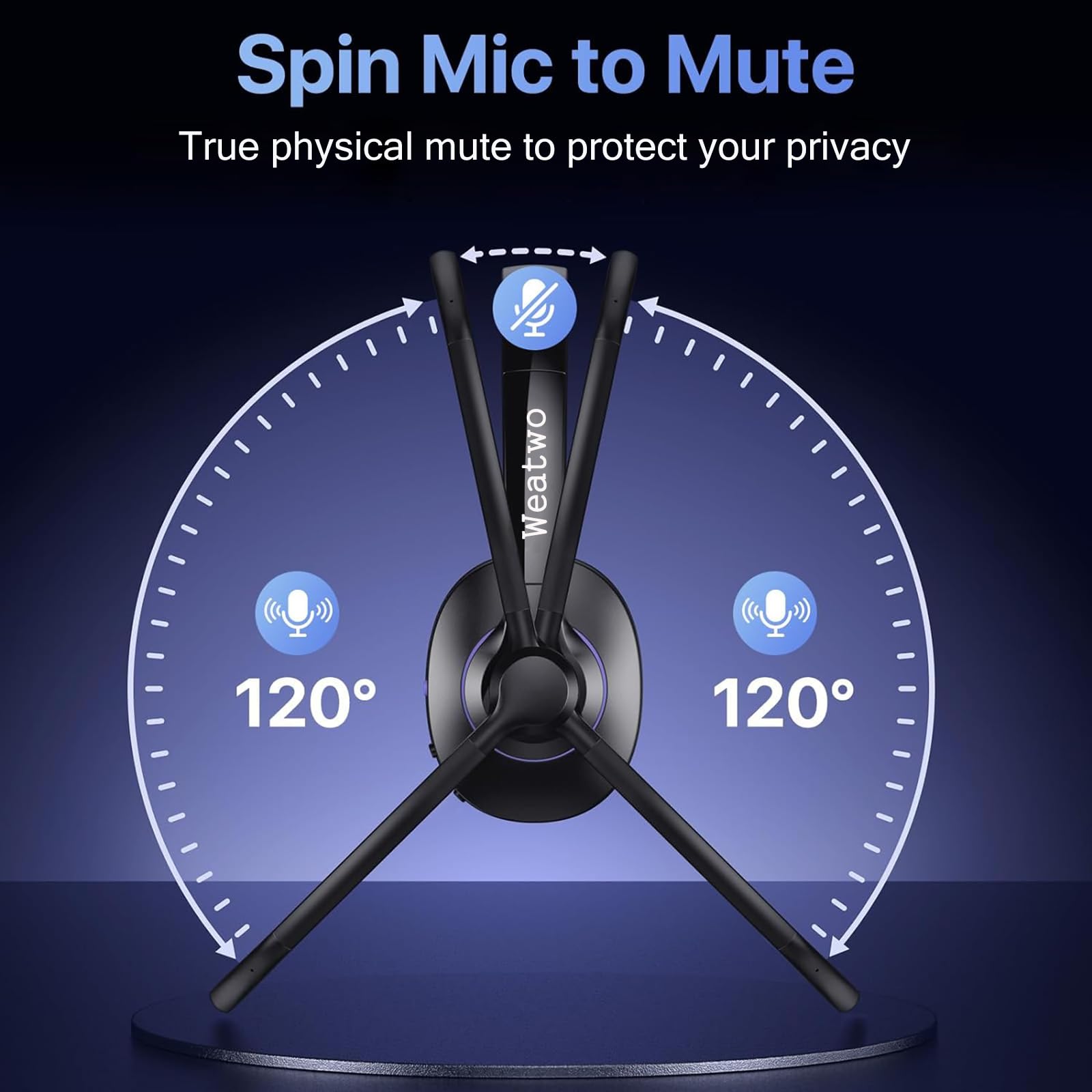 Cuffie wireless classe 1 V5.1 Bluetooth con doppio microfono CVC8.0 con cancellazione del rumore, cuffie wireless per telefoni cellulari, PC, squadre, zoom, casa, ufficio, 30 ore di conversazione