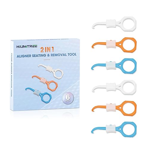 Herramienta de extracción de alineadores 2 en 1 Herramienta de extracción y asiento de alineador transparente, 6 piezas para quitar frenos,