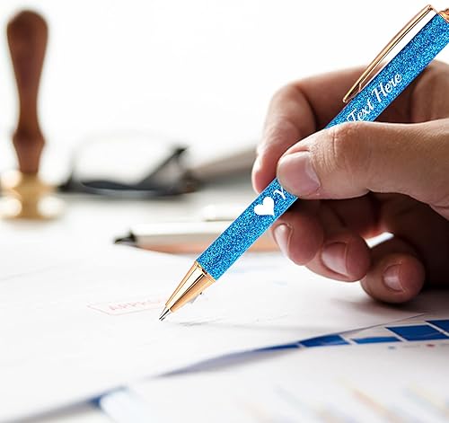 Miniatura 7 de Bolígrafos de purpurina personalizados con nombre impreso, bolígrafo personalizado con barril de metal, retráctil, bonito y elegante, regalos